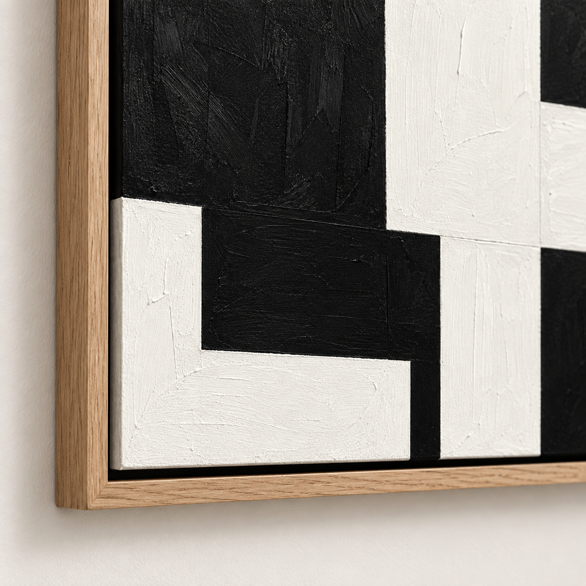 Texture detail of the Broken Grid color block painting by Rossetti Art