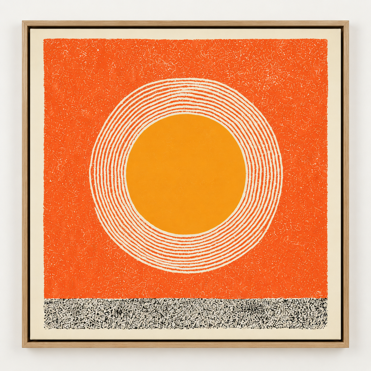 Sun painting canvas print, framed studio shot — Amber Halo by Rossetti Art