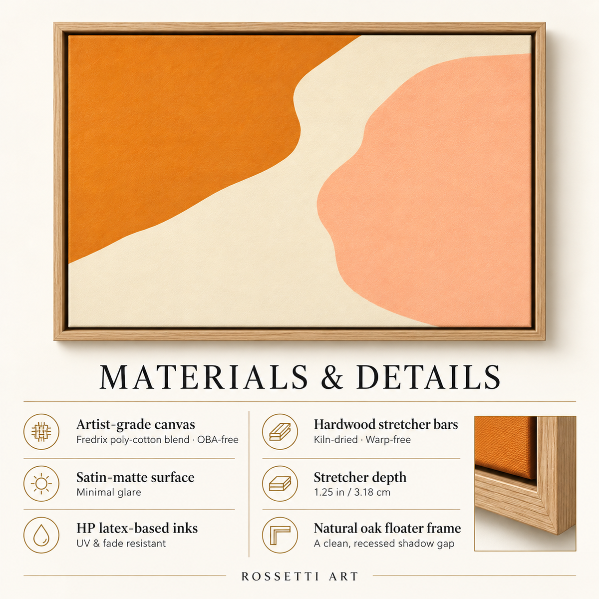 Orange Abstract Wall Art Canvas Print — Warm Current