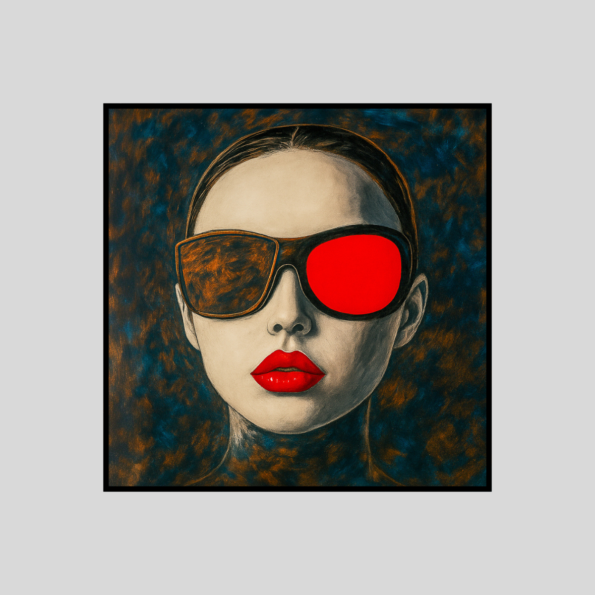 Red lipstick woman art