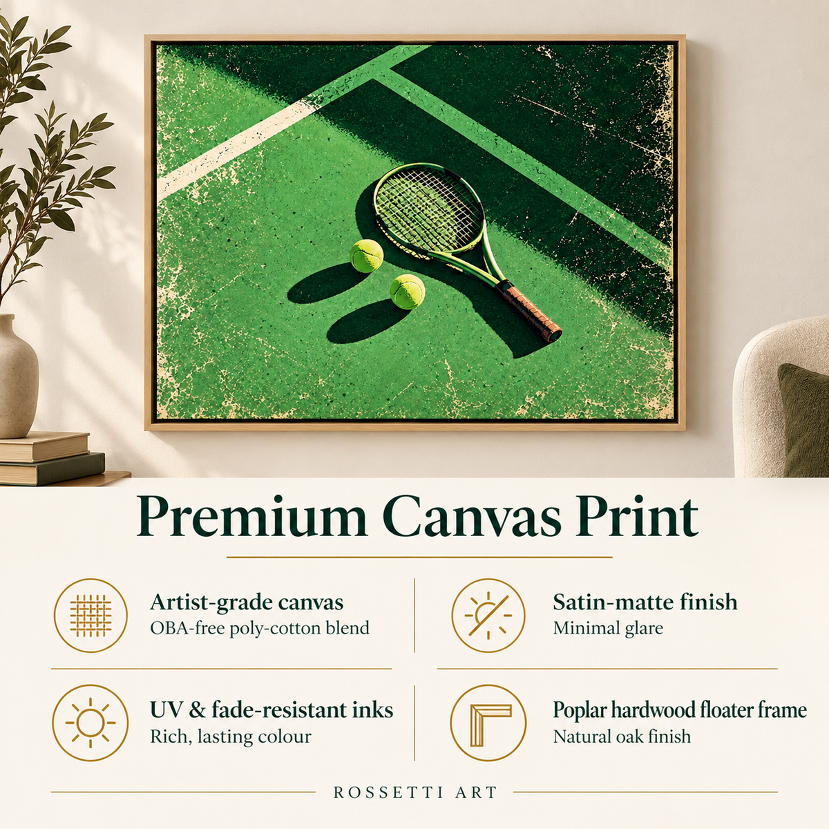 Tennis Wall Art Canvas Print — Match Point by Rossetti Art