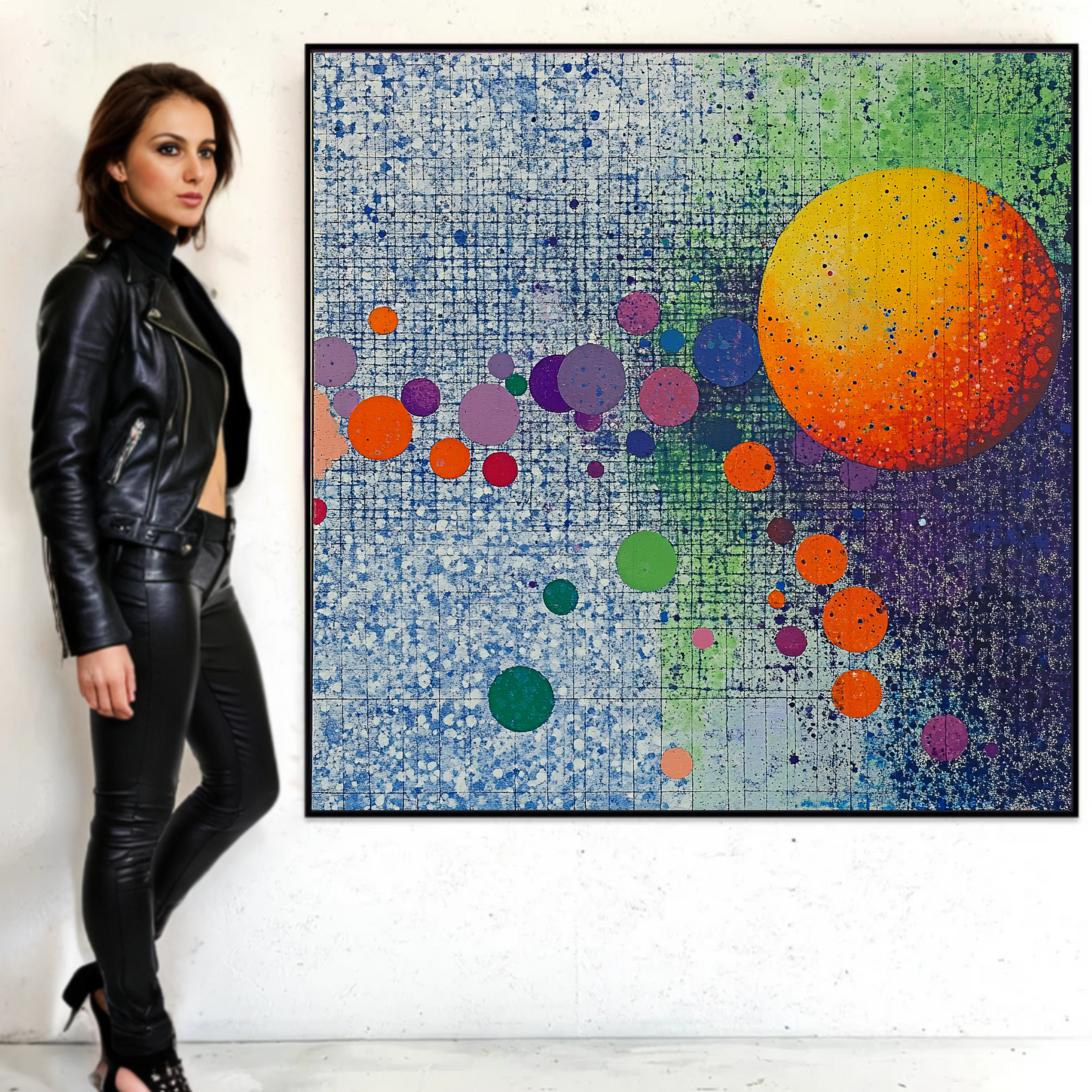 Canvas Print : Celestial Energy - Vibrant Solar Abstract Wall Art-Chiara Rossetti