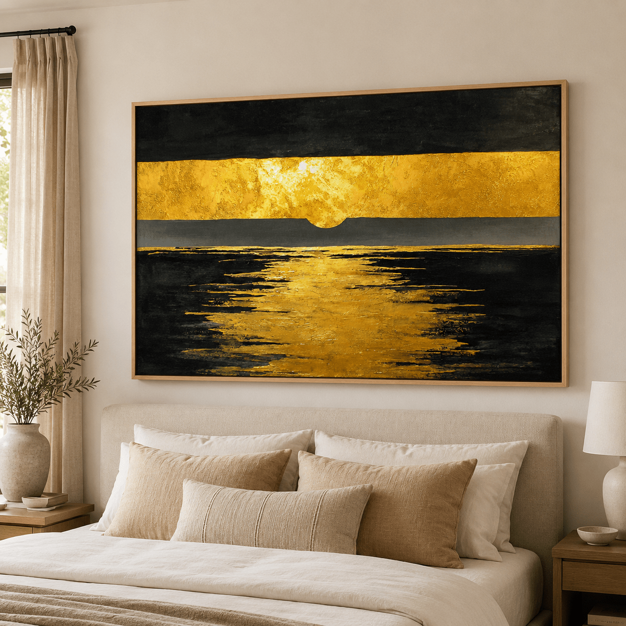 Abstract Art Landscape Painting — Molten Horizon by Rossetti Art