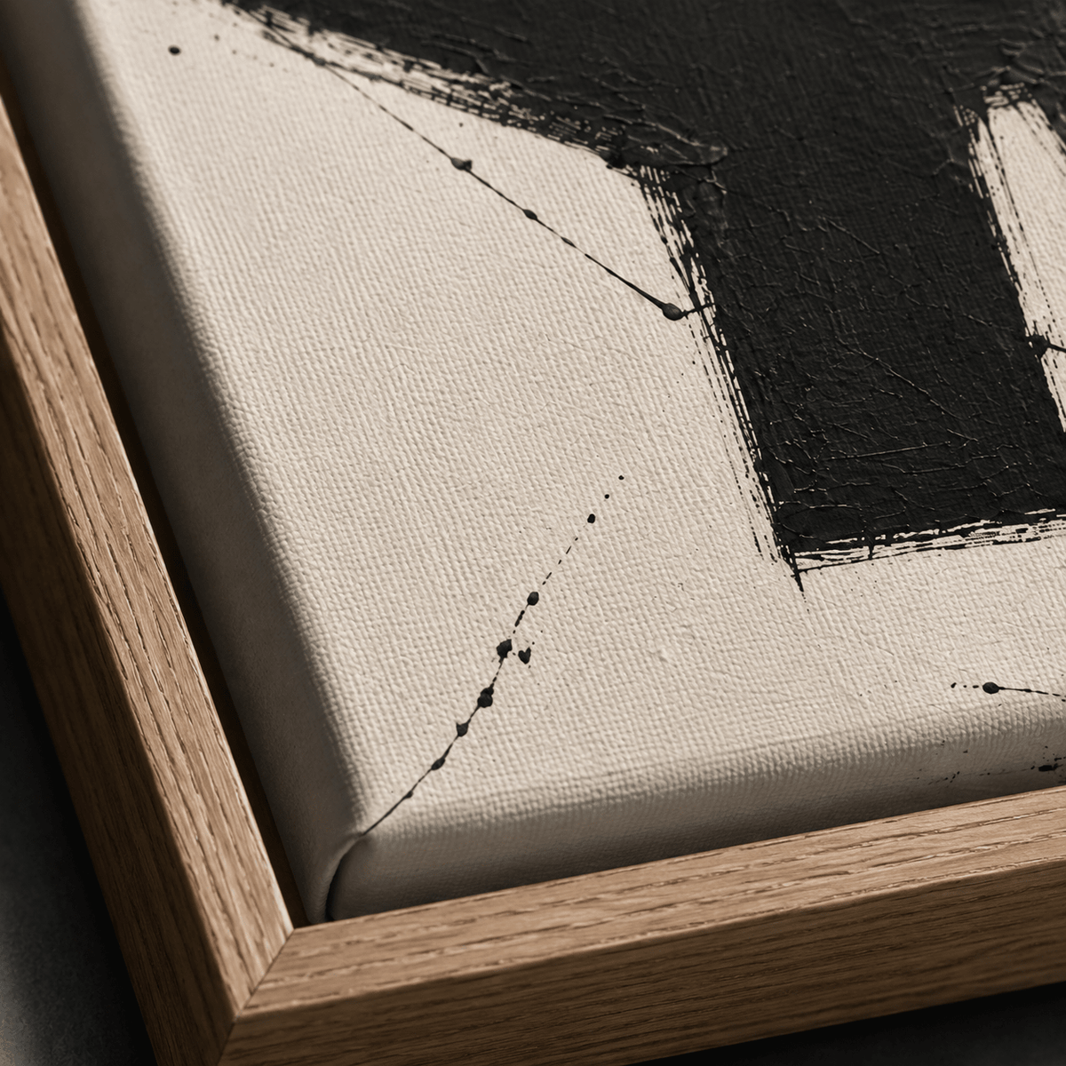 Abstract black and white canvas art frame and texture detail – You by Rossetti Art