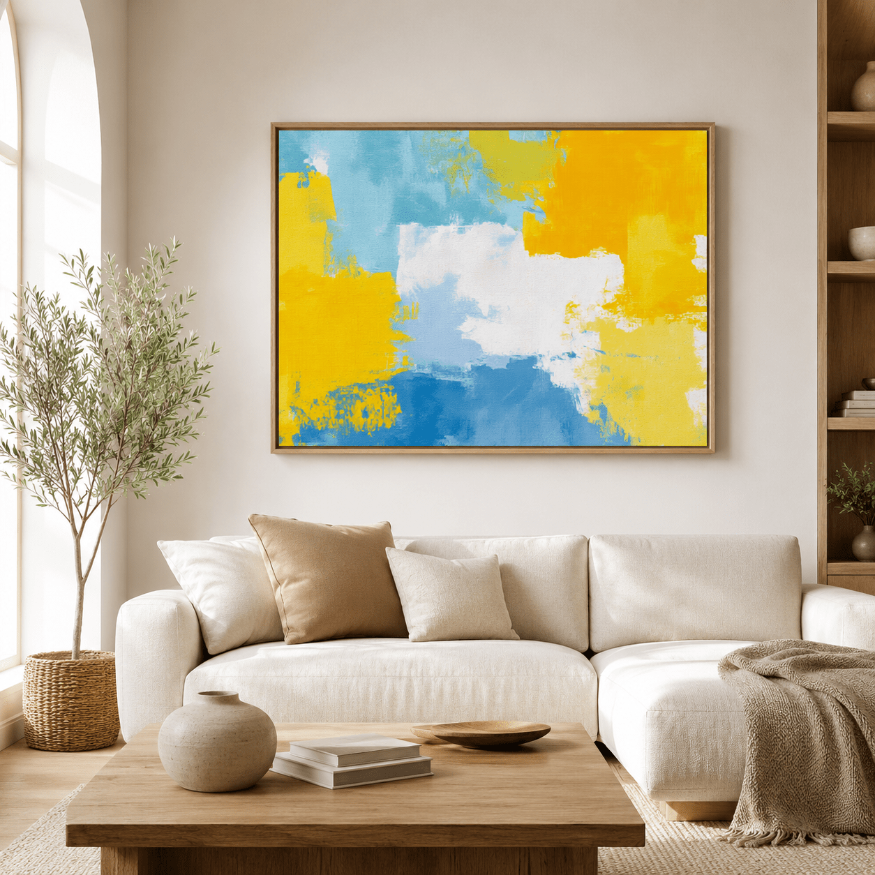 Abstract Expressionist Art Canvas Print — Sunlit Surge by Rossetti Art