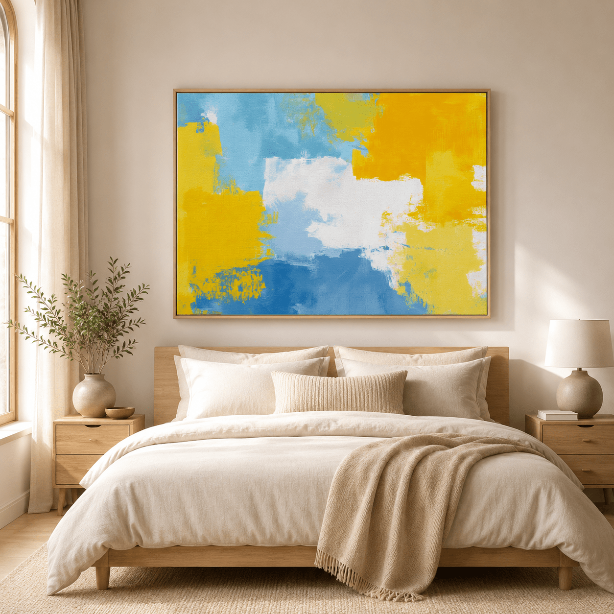 Abstract Expressionist Art Canvas Print — Sunlit Surge by Rossetti Art