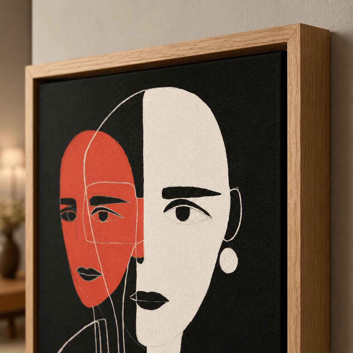 Abstract Face Art Canvas Print — Counterpart by Rossetti Art