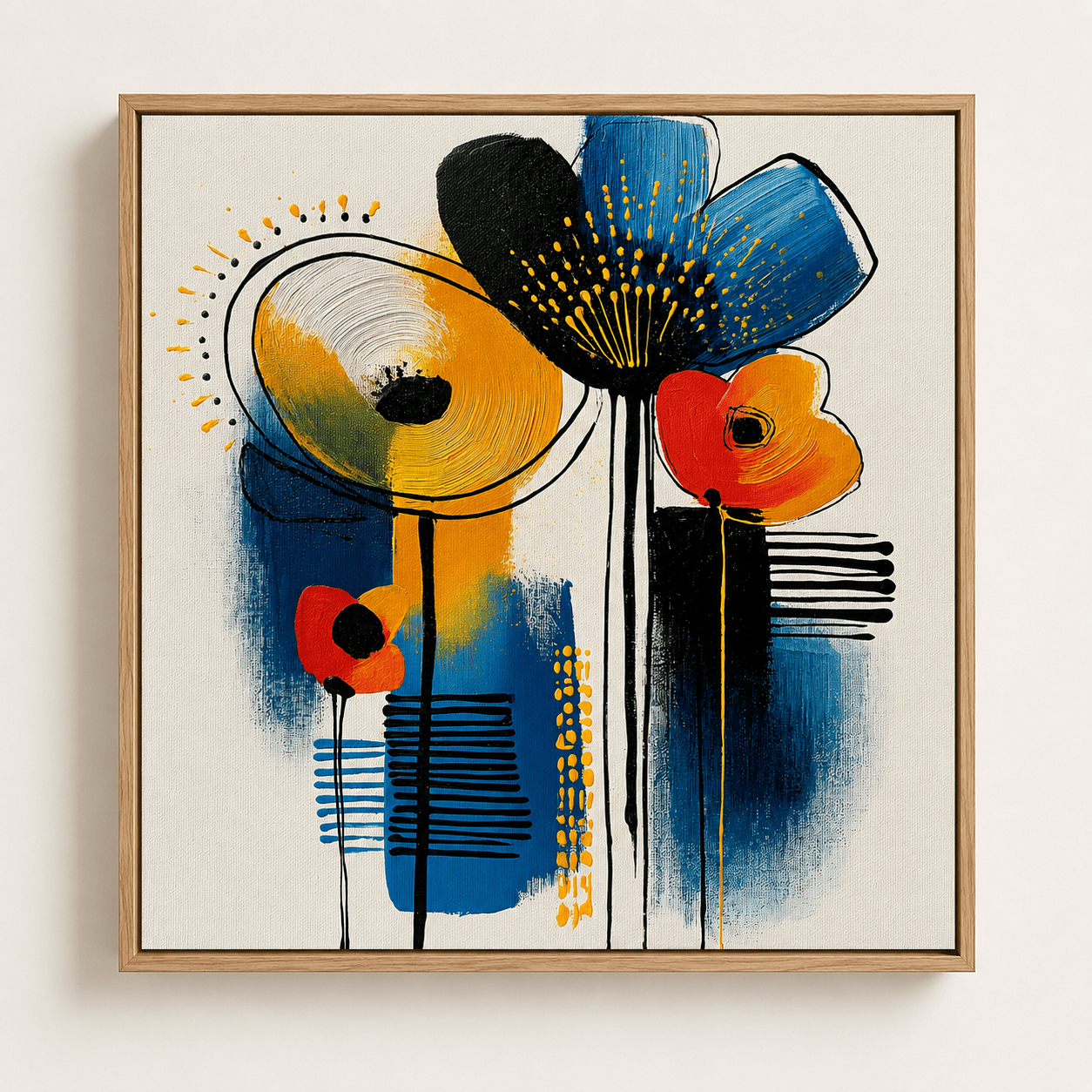 Abstract Floral Painting on Canvas — Wild Bloom | Rossetti Art