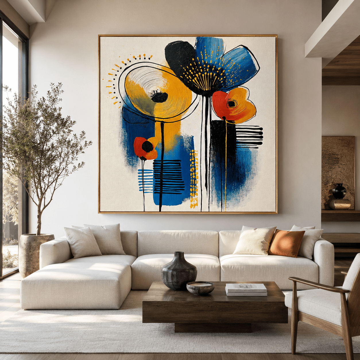 Abstract Floral Painting on Canvas — Wild Bloom | Rossetti Art