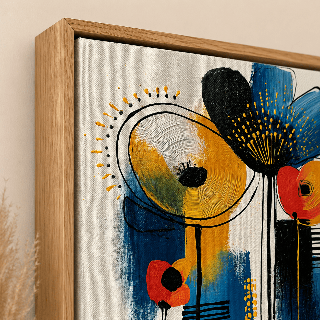 Abstract Floral Painting on Canvas — Wild Bloom | Rossetti Art