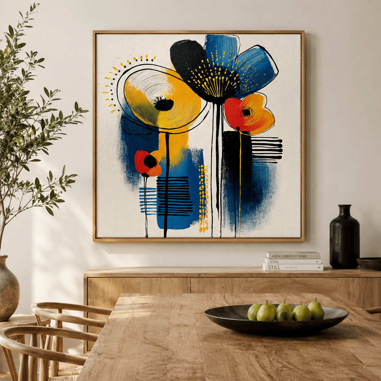 Abstract Floral Painting on Canvas — Wild Bloom | Rossetti Art