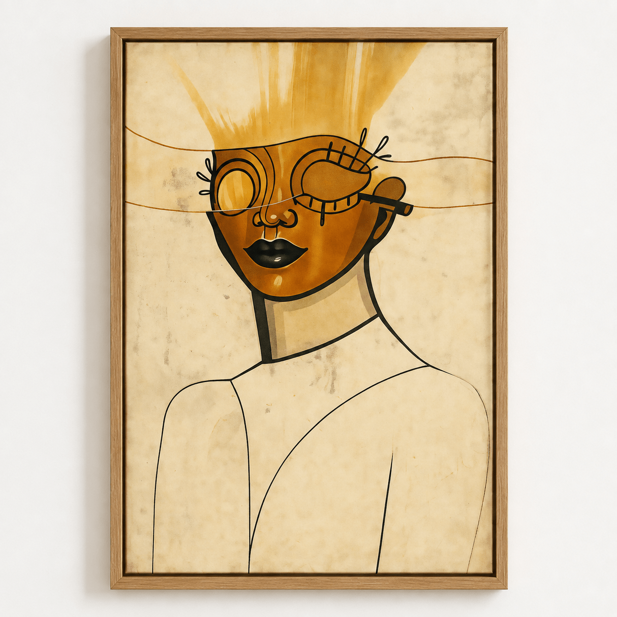 Abstract Gold Black Portrait