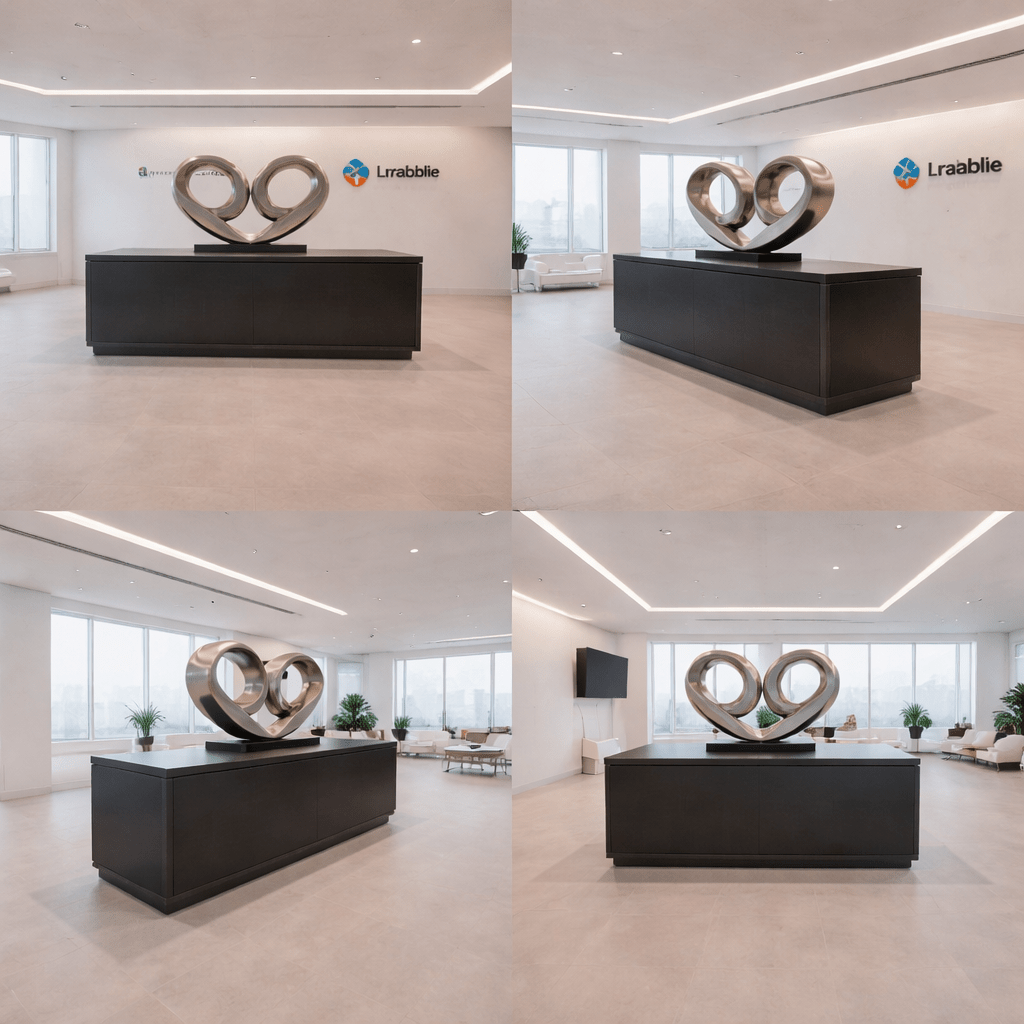 Abstract Heart Metal Sculpture | One-of-a-Kind Stainless Steel Art | Infinite Devotion