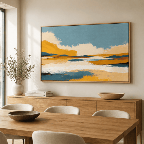 Abstract Landscape Painting — Golden Horizon by Rossetti Art