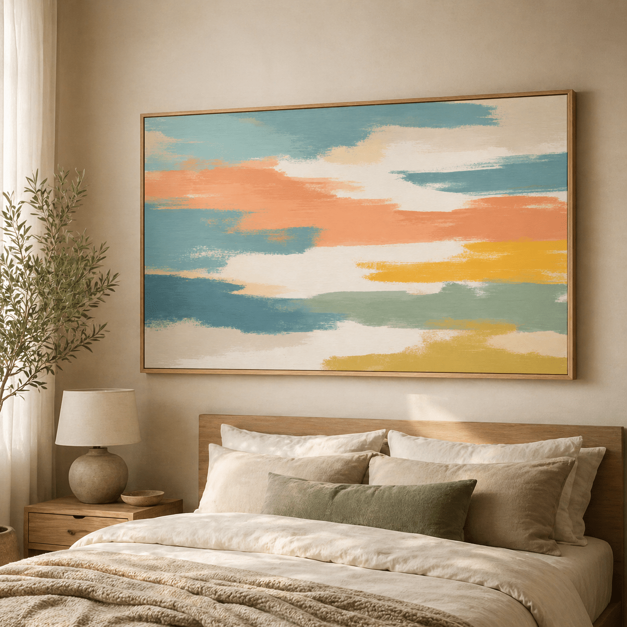 Abstract Landscape Wall Art Canvas Print — Soft Horizon by Rossetti Art