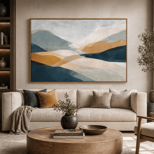Abstract Mountain Wall Art Canvas Print — Amber Ridge by Rossetti Art