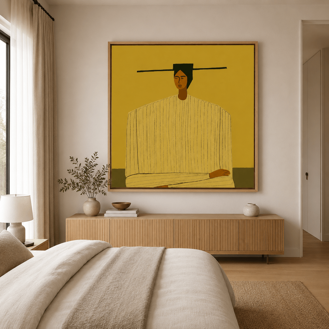 Abstract Portrait Art Canvas Print — The Silent Balance by Rossetti Art