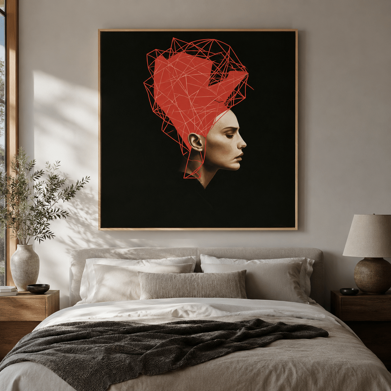 Abstract Portrait Canvas Print — Construct by Rossetti Art modern abstract canvas wall art by Rossetti Art – luxury interior design artwork for living room, bedroom, office – Dining Room Wall Art Entryway Wall Art figurative