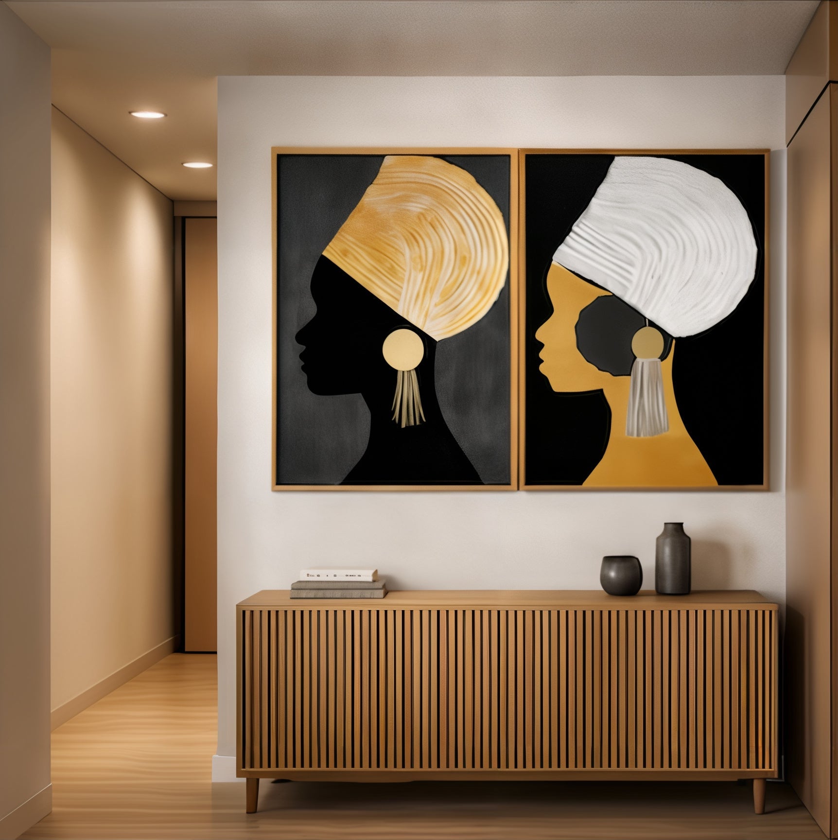 Abstract Portrait Painting on Canvas