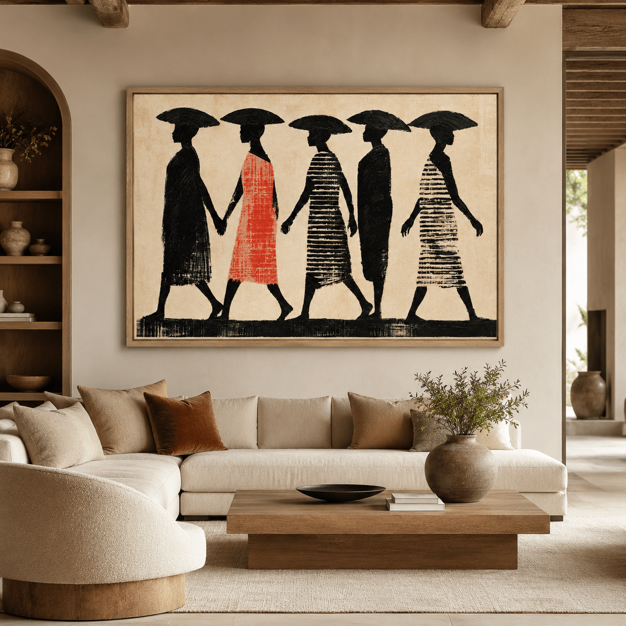 African Art Wall Decor Canvas Print — Procession by Rossetti Art