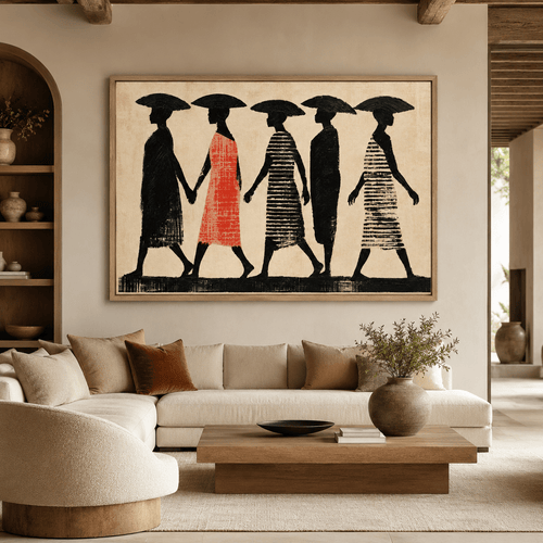 African Art Wall Decor Canvas Print — Procession by Rossetti Art
