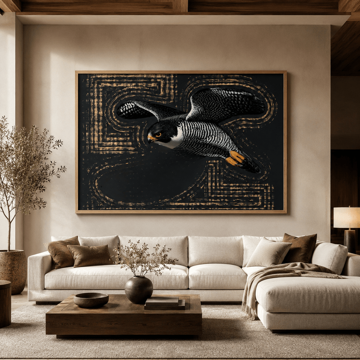Animal Canvas Wall Art — Peregrine | Rossetti Art modern abstract canvas wall art by Rossetti Art – luxury interior design artwork for living room, bedroom, office – abstract Bedroom Canvas Prints horizontal