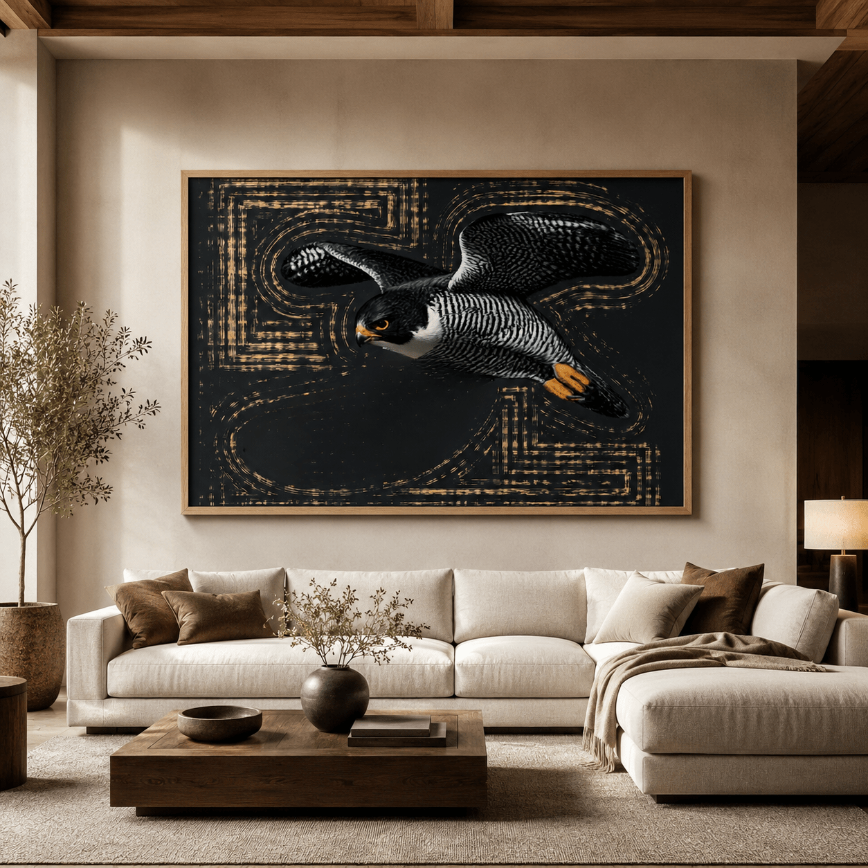 Animal Canvas Wall Art — Peregrine | Rossetti Art modern abstract canvas wall art by Rossetti Art – luxury interior design artwork for living room, bedroom, office – abstract Bedroom Canvas Prints horizontal
