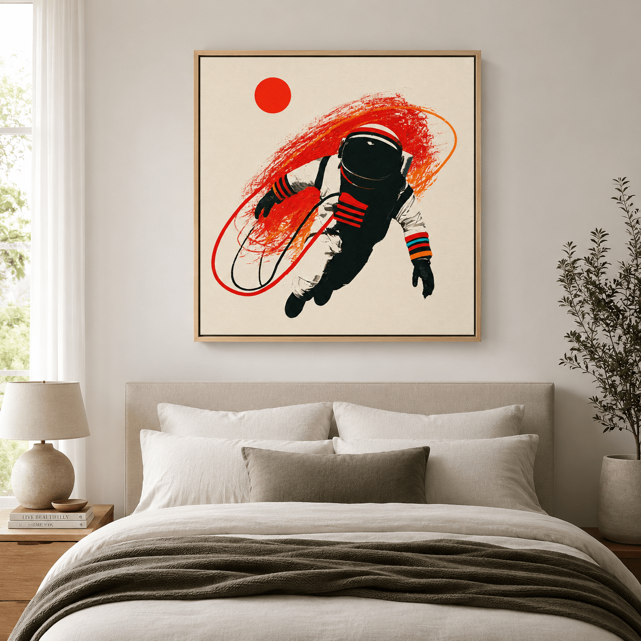 Astronaut Wall Art Black and White Canvas — Event Horizon by Rossetti Art