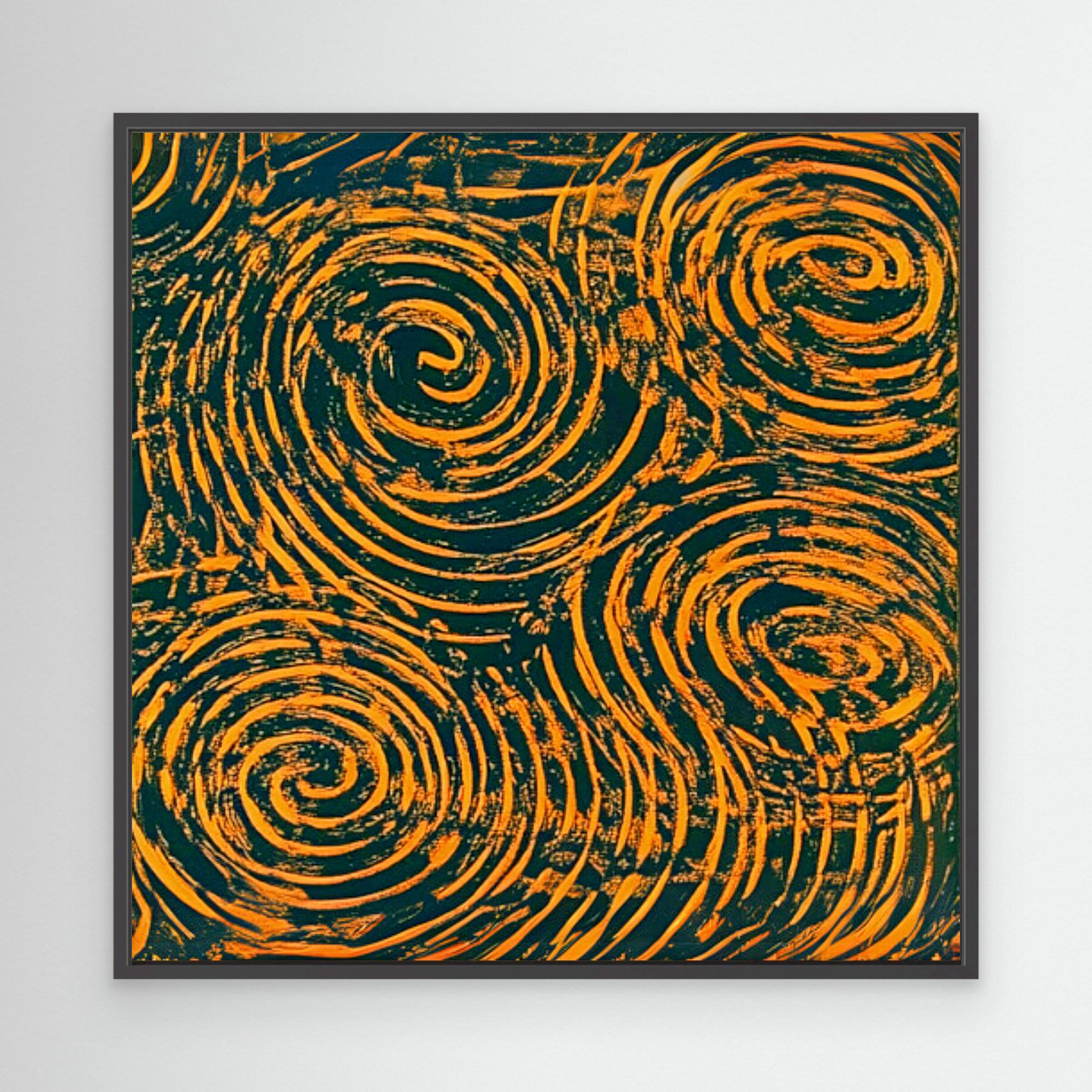 Canvas Print : Swirling Ember - Abstract Spiral Wall Art Canvas