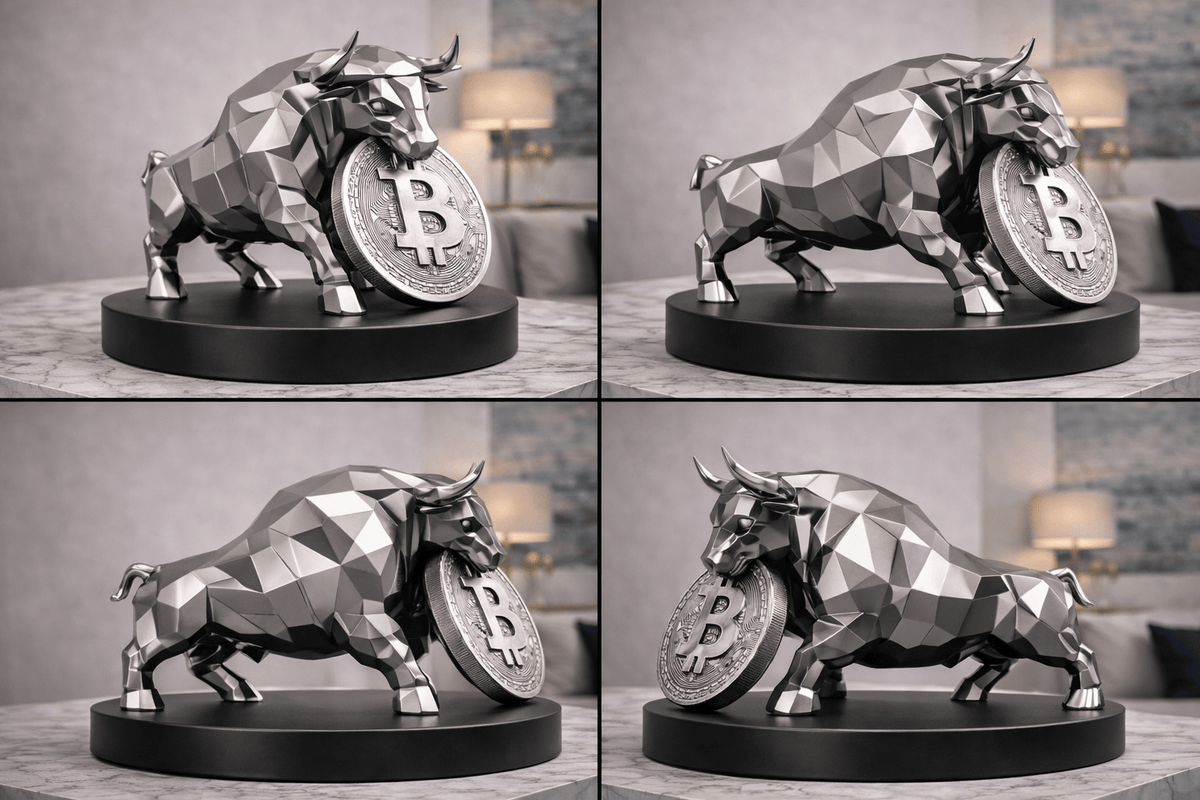 Bitcoin Bull Sculpture - Modern Office Décor