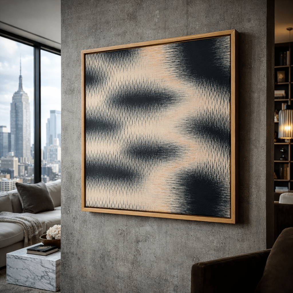 Black and Beige Abstract Art