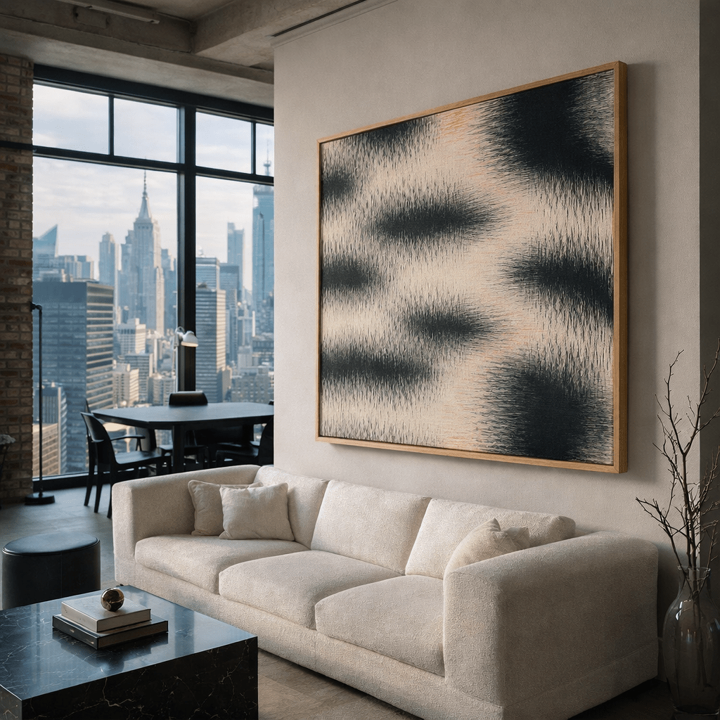 Black and Beige Abstract Art