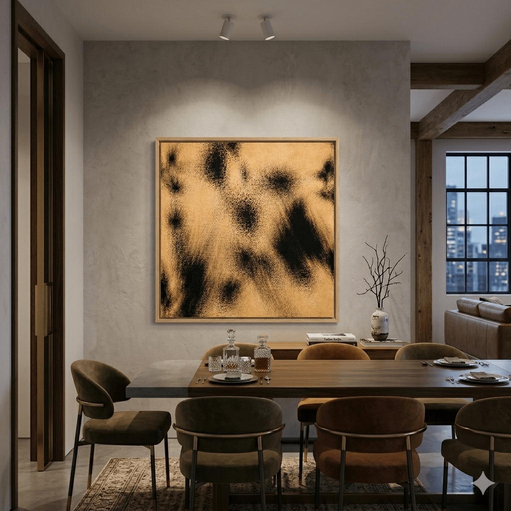 Black and Beige Abstract Wall Art Canvas Print – Dune Nocturne | Rossetti Art