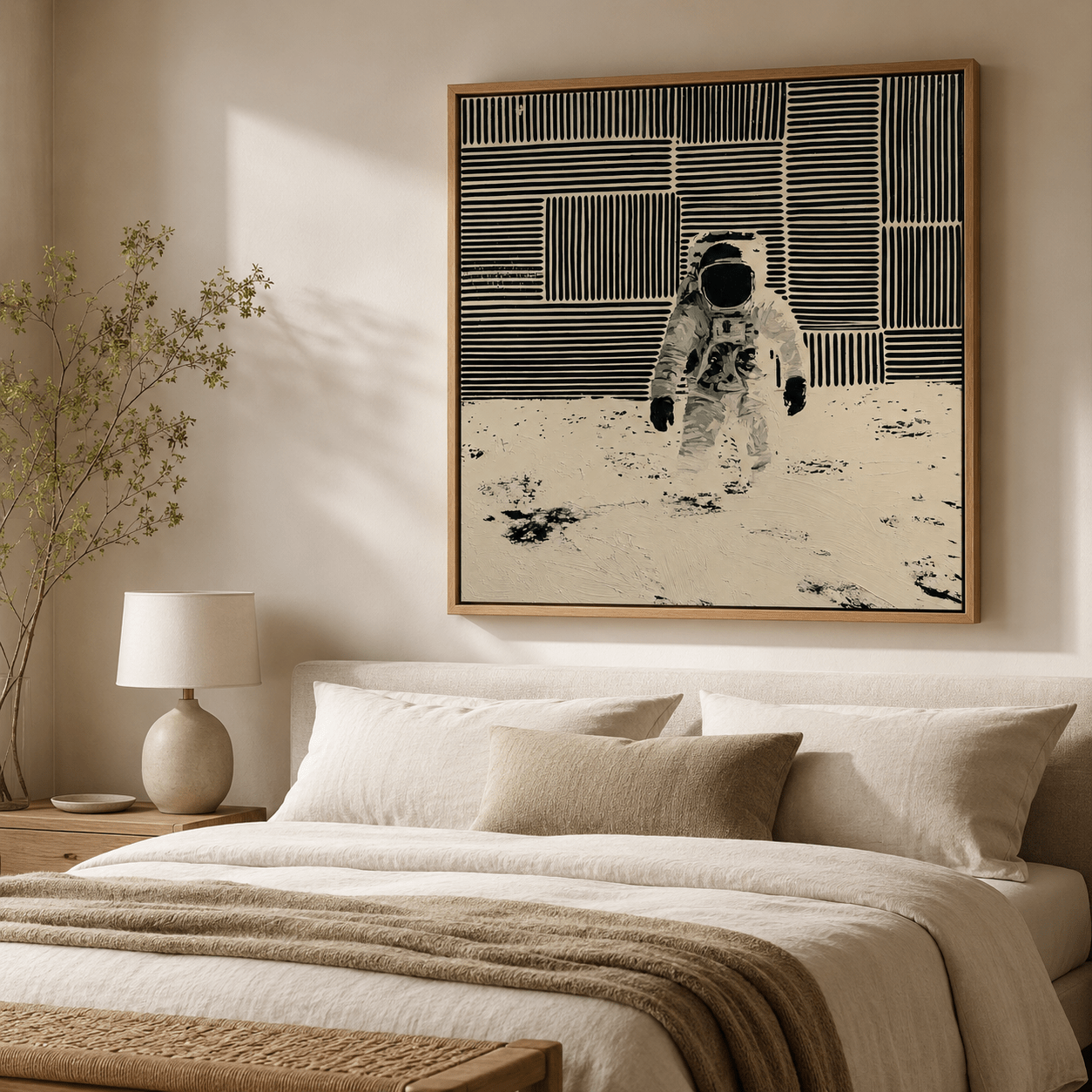Black and Cream Wall Art Canvas — Tranquility by Rossetti Art