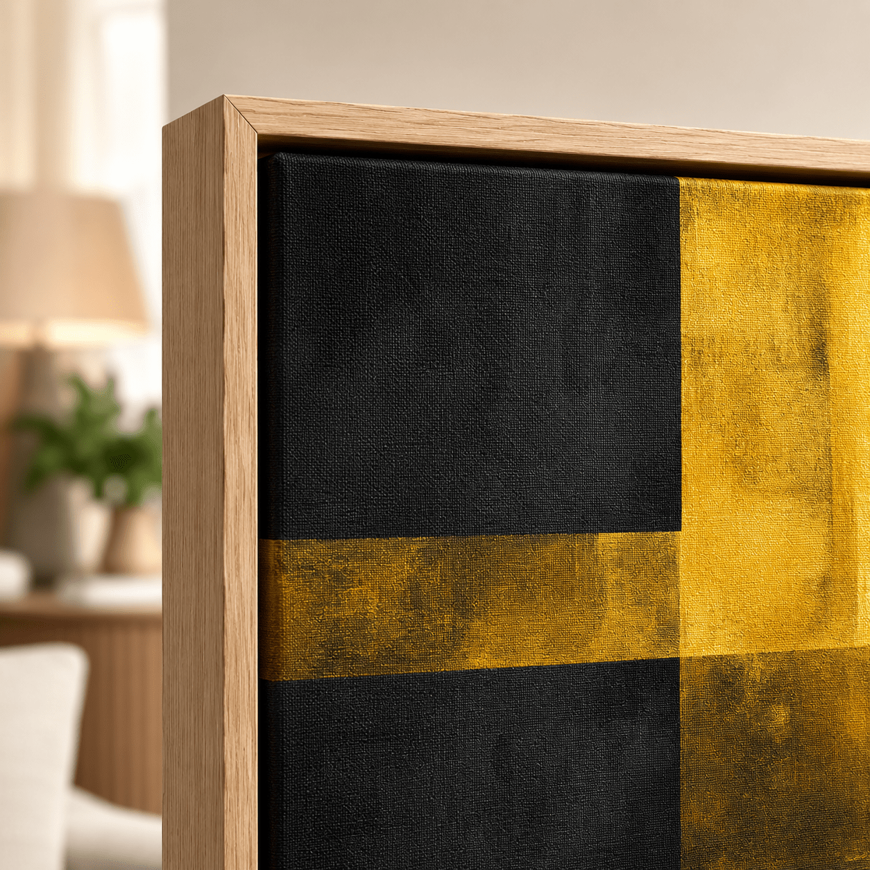 Black and Gold Wall Art Original Painting — Gold Divide by Rossetti Art