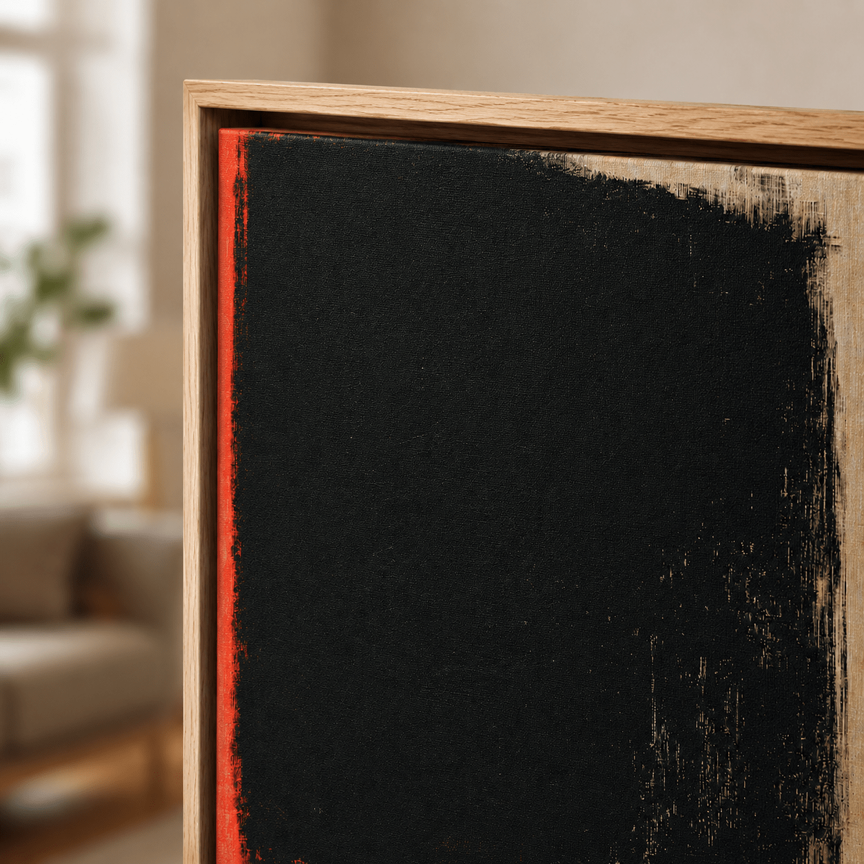 Black and Red Abstract Art Canvas Print — Red Margin by Rossetti Art
