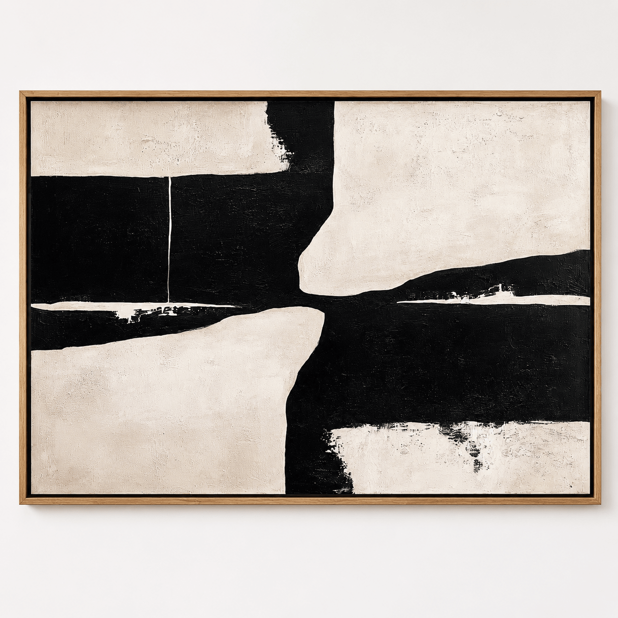 Black and White Abstract Painting Large — Confluence by Rossetti Art