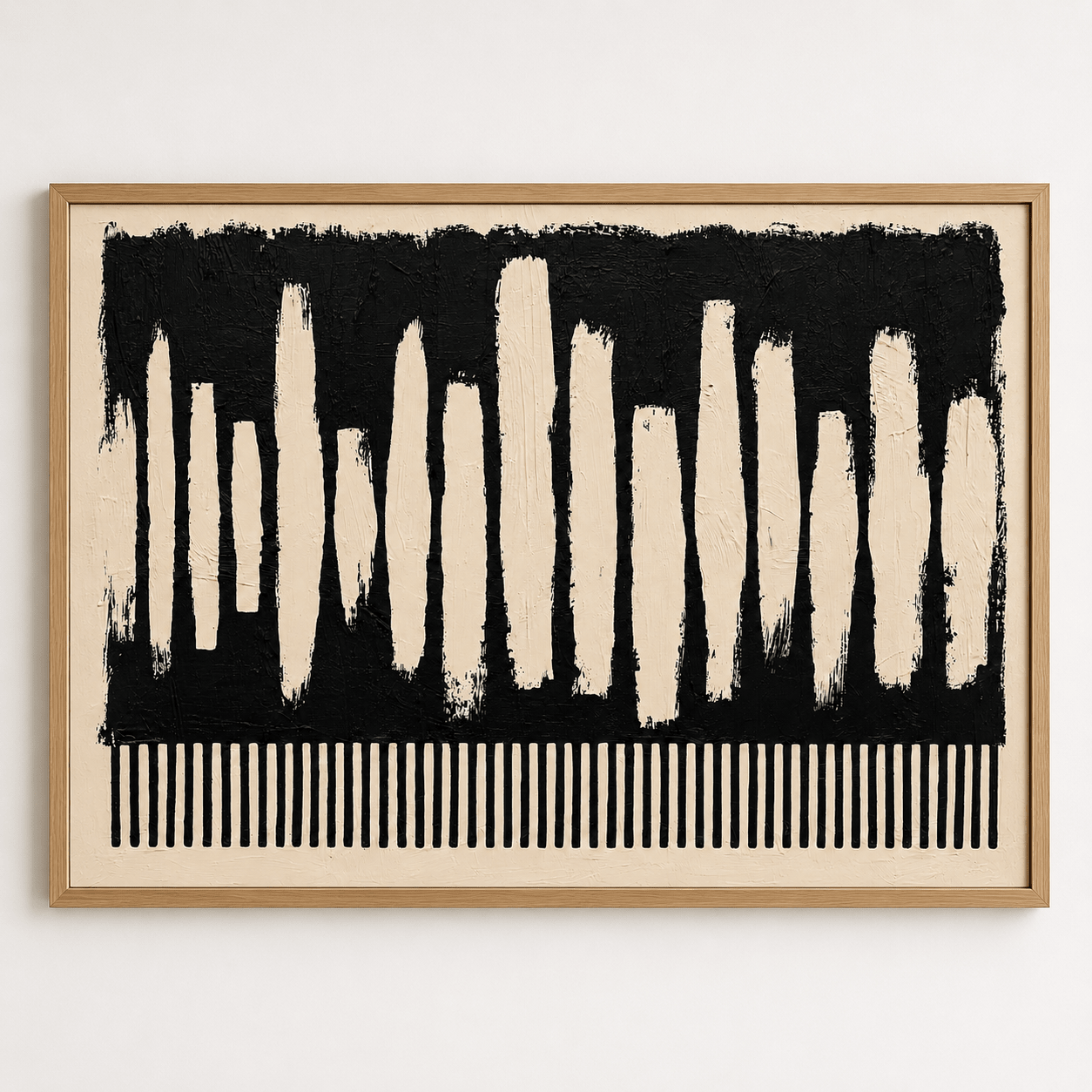 Black and White Abstract Wall Art Canvas Print — Frequency by Rossetti Art