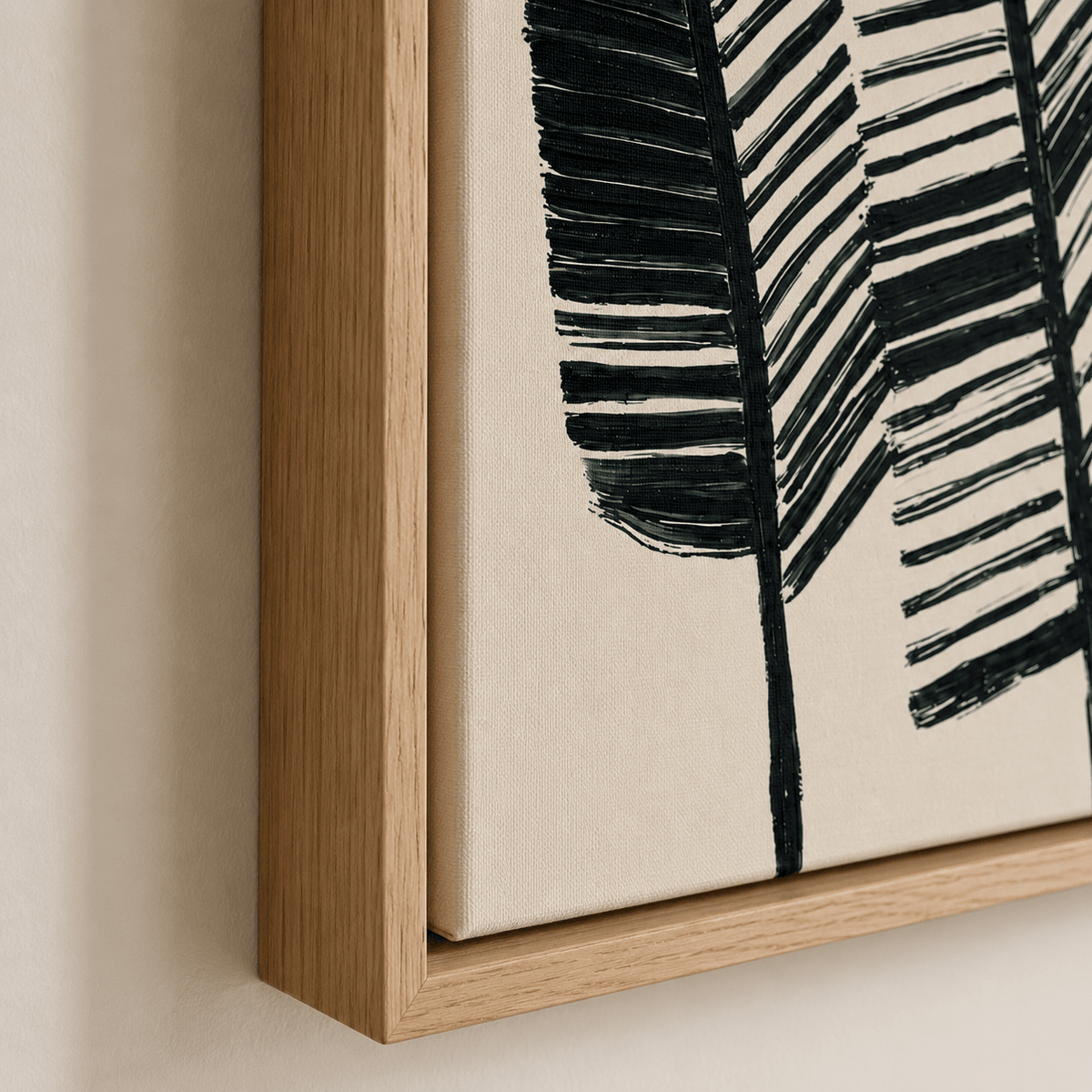 Black and White Botanical Wall Art Canvas Print — Fronds by Rossetti Art