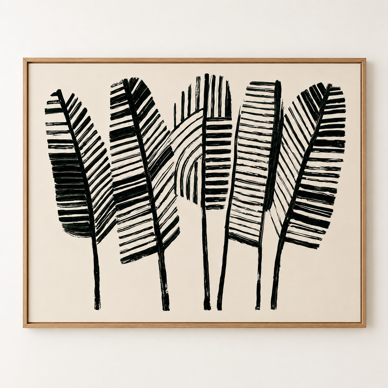 Black and White Botanical Wall Art Canvas Print — Fronds by Rossetti Art