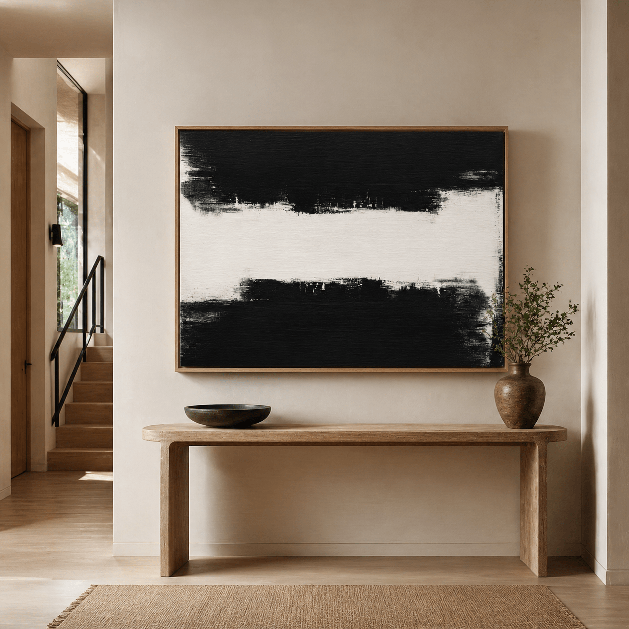 Black and White Canvas Art — Fault Line by Rossetti Art