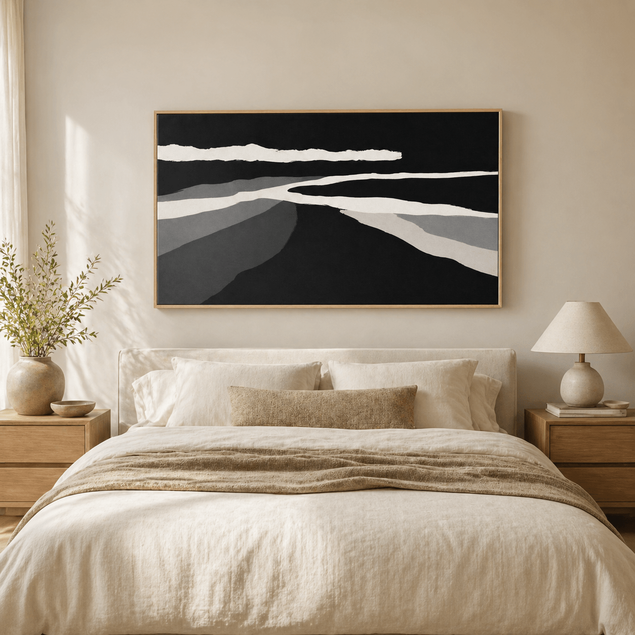 Black and White Landscape Art Print — Low Horizon by Rossetti Art