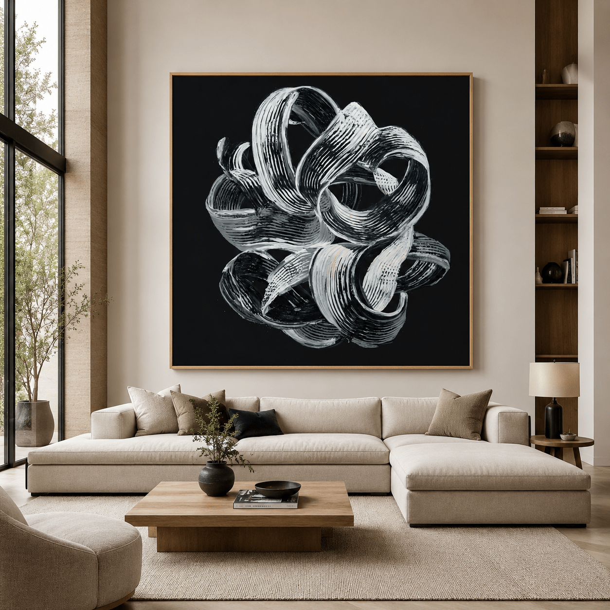 Black and White Living Room Wall Art — Vortex by Rossetti Art
