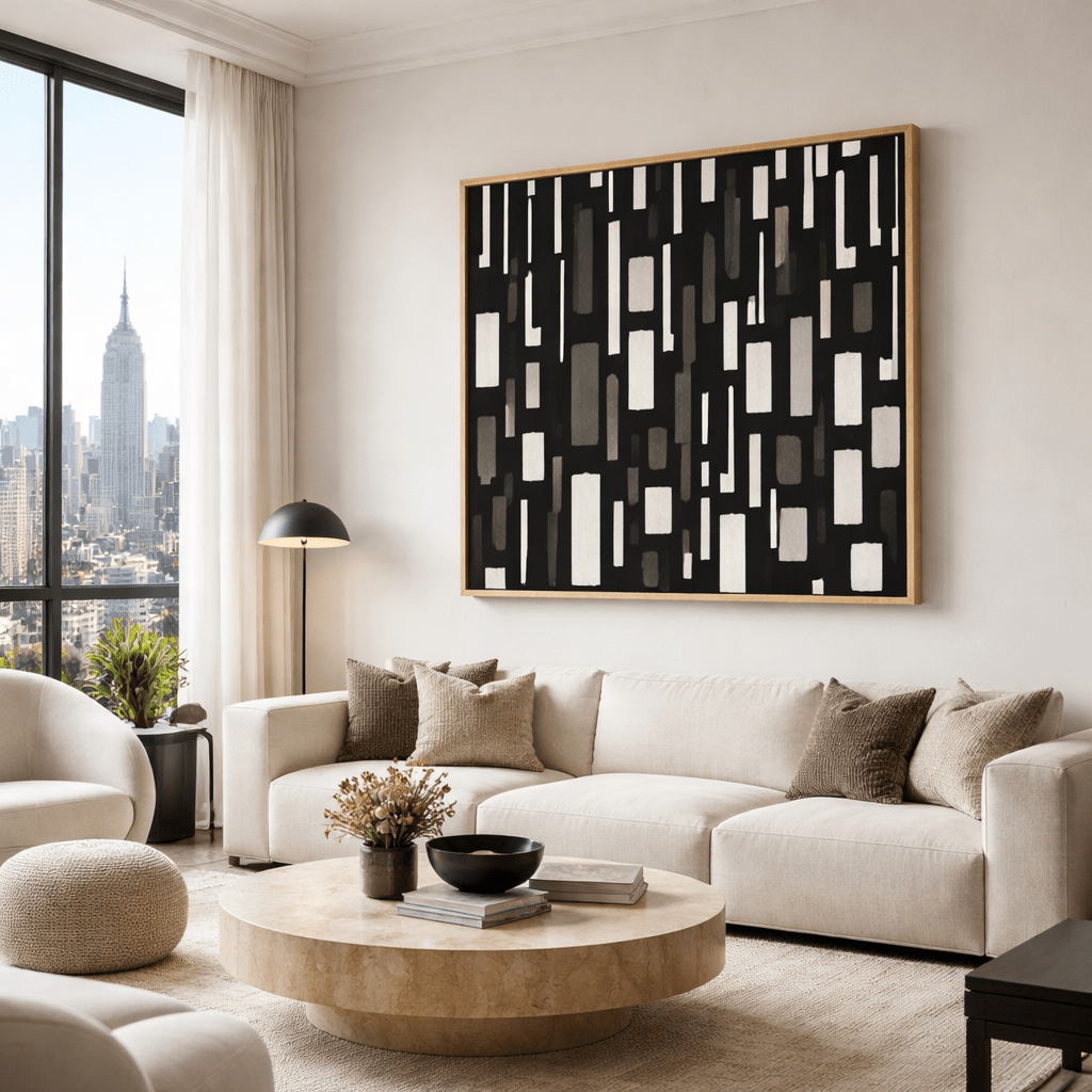 Black and White Modern Art Print