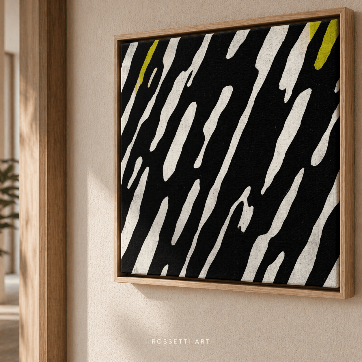Black and White Stripe Canvas Print – Linear Pulse by Rossetti Art