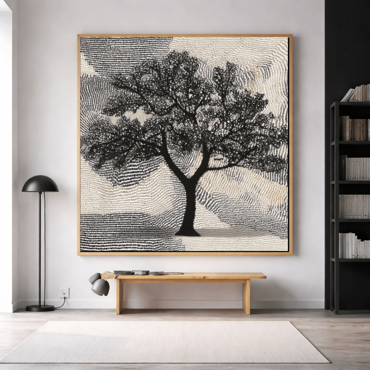 Black and White Tree Canvas Art Print – Whispering Noir Tree | Rossetti Art