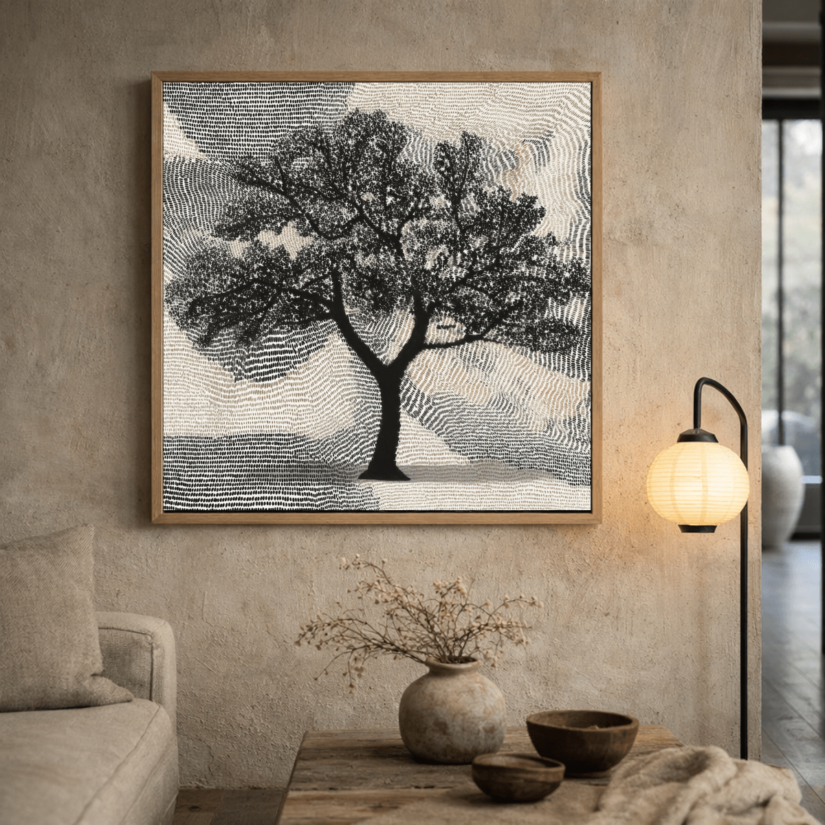 Black and White Tree Canvas Art Print – Whispering Noir Tree | Rossetti Art