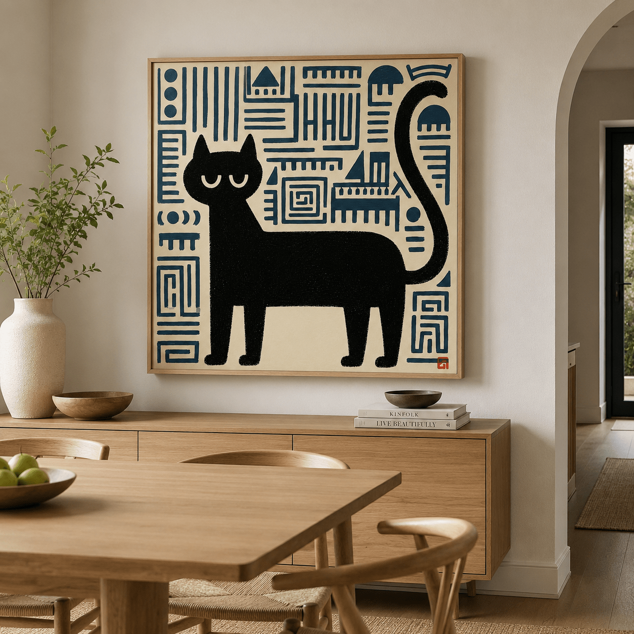 Black Cat Wall Art Canvas Print — The Keeper | Rossetti Art