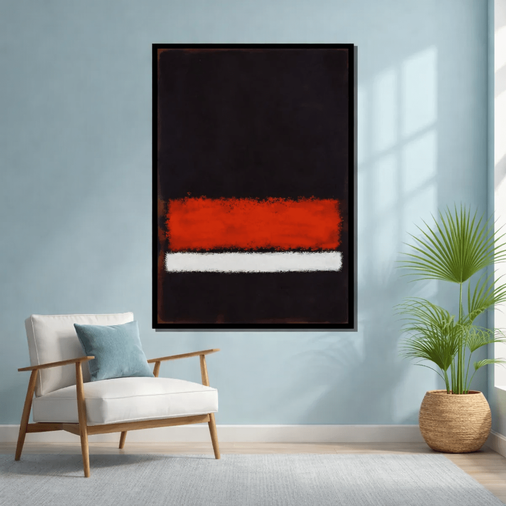 Black Red White Minimalist Original Painting