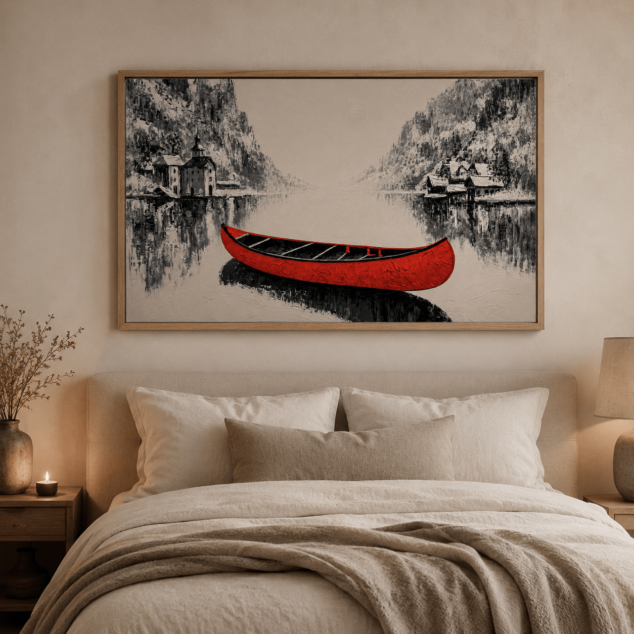 Black White Red Wall Art Canvas Print — Carmine by Rossetti Art